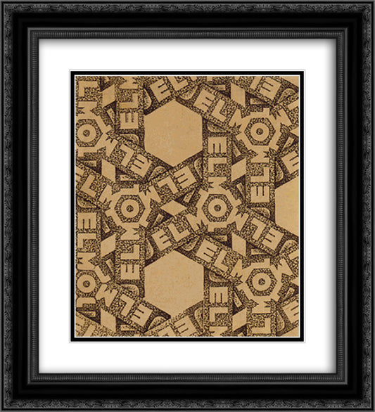 Design for Wrapping - paper Jemoli 20x22 Black Ornate Wood Framed Art Print Poster with Double Matting by Escher, M.C.