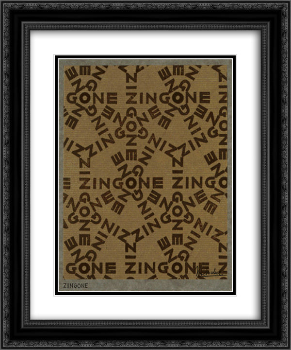 Design for Wrapping - paper Zingone 20x24 Black Ornate Wood Framed Art Print Poster with Double Matting by Escher, M.C.