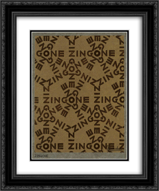 Design for Wrapping - paper Zingone 20x24 Black Ornate Wood Framed Art Print Poster with Double Matting by Escher, M.C.