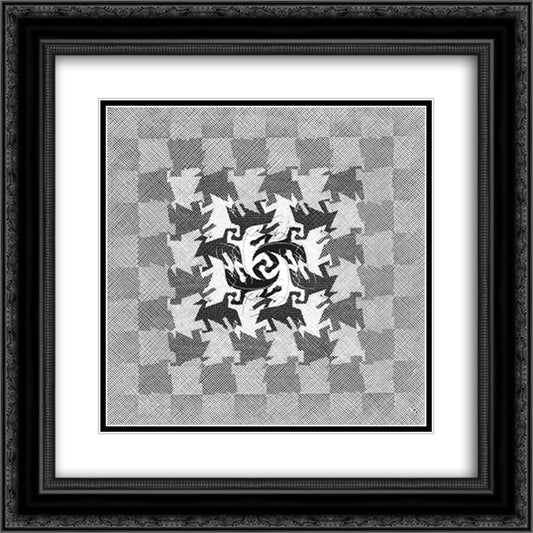 Development I 20x20 Black Ornate Wood Framed Art Print Poster with Double Matting by Escher, M.C.