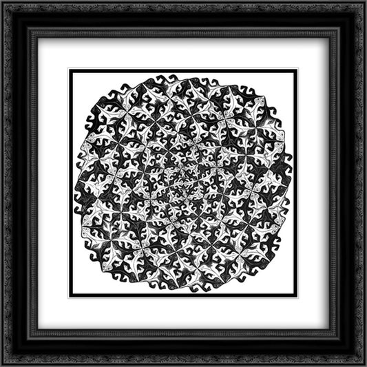 Division 20x20 Black Ornate Wood Framed Art Print Poster with Double Matting by Escher, M.C.