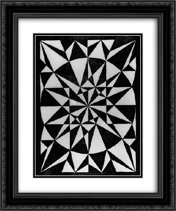 Flor de Pascua - Beautiful 20x24 Black Ornate Wood Framed Art Print Poster with Double Matting by Escher, M.C.