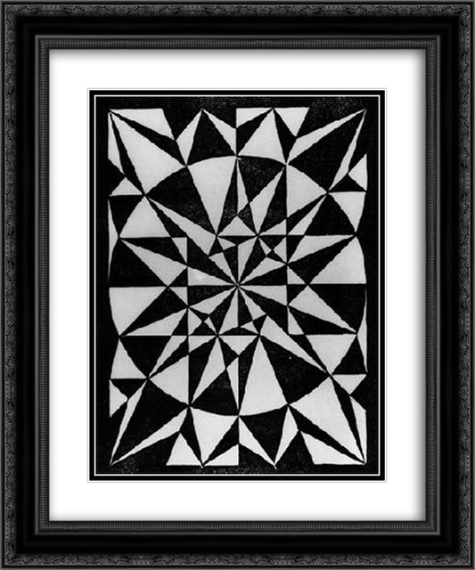 Flor de Pascua - Beautiful 20x24 Black Ornate Wood Framed Art Print Poster with Double Matting by Escher, M.C.