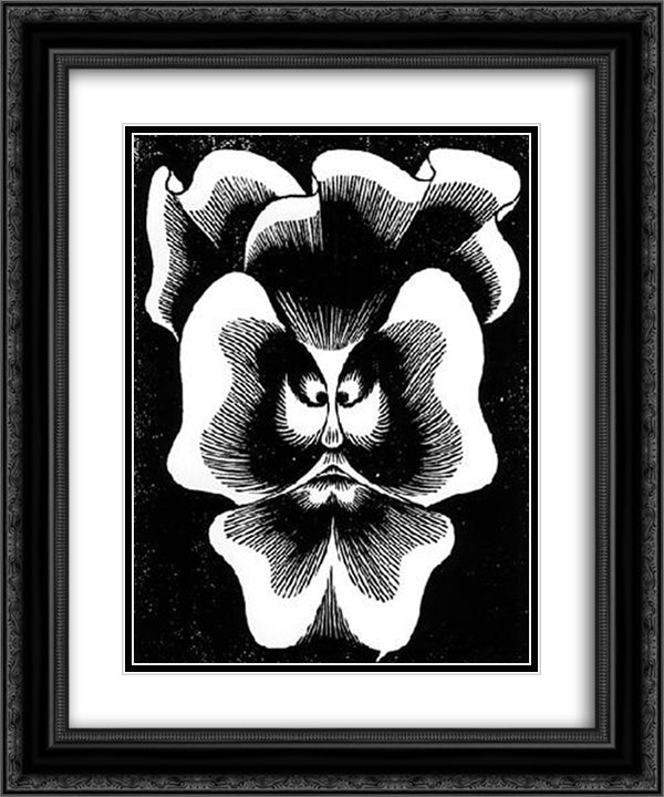 Flor de Pascua - La Pensee 20x24 Black Ornate Wood Framed Art Print Poster with Double Matting by Escher, M.C.