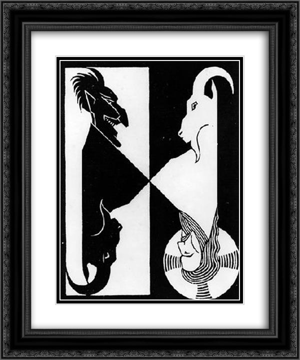 Flor de Pascua - The Scapegoat 20x24 Black Ornate Wood Framed Art Print Poster with Double Matting by Escher, M.C.