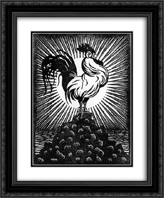 Flor de Pascua - Theosophy 20x24 Black Ornate Wood Framed Art Print Poster with Double Matting by Escher, M.C.