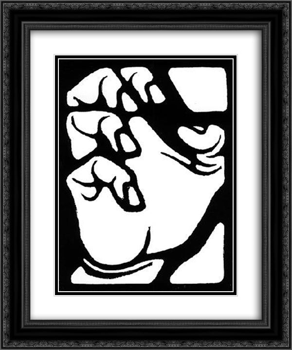 Flor de Pascua - Whore's Superstition 20x24 Black Ornate Wood Framed Art Print Poster with Double Matting by Escher, M.C.