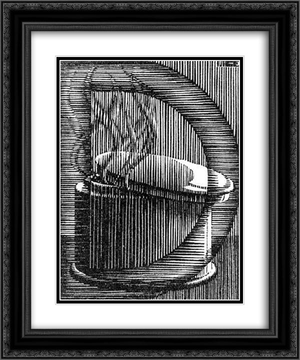 Initial D 20x24 Black Ornate Wood Framed Art Print Poster with Double Matting by Escher, M.C.