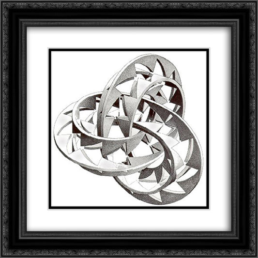 Knot 20x20 Black Ornate Wood Framed Art Print Poster with Double Matting by Escher, M.C.