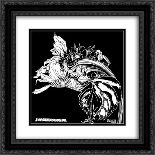 Life Force 20x20 Black Ornate Wood Framed Art Print Poster with Double Matting by Escher, M.C.