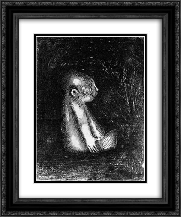 Mascot 20x24 Black Ornate Wood Framed Art Print Poster with Double Matting by Escher, M.C.