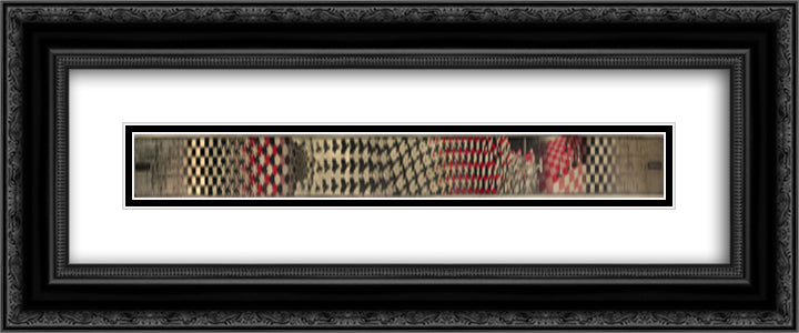 Metamorphosis II 24x10 Black Ornate Wood Framed Art Print Poster with Double Matting by Escher, M.C.