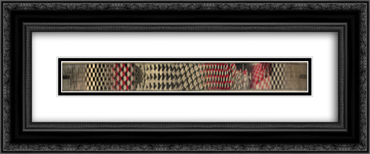 Metamorphosis II 24x10 Black Ornate Wood Framed Art Print Poster with Double Matting by Escher, M.C.