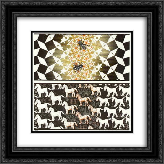 Metamorphosis III 20x20 Black Ornate Wood Framed Art Print Poster with Double Matting by Escher, M.C.