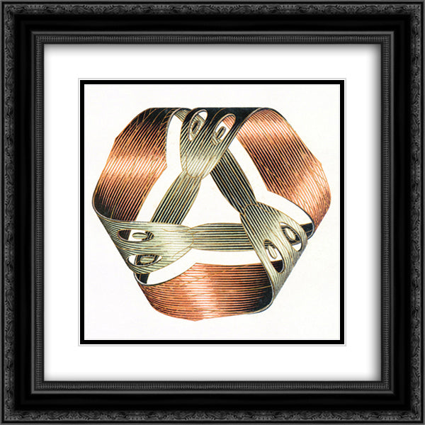 Moebius Strip I 20x20 Black Ornate Wood Framed Art Print Poster with Double Matting by Escher, M.C.