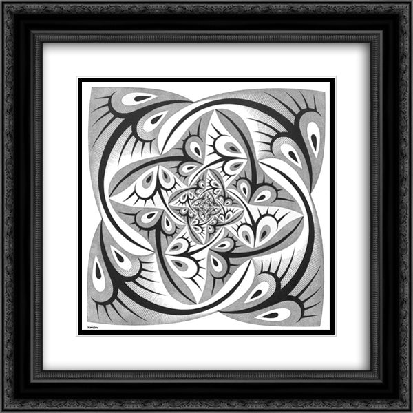 Path of Life II 20x20 Black Ornate Wood Framed Art Print Poster with Double Matting by Escher, M.C.