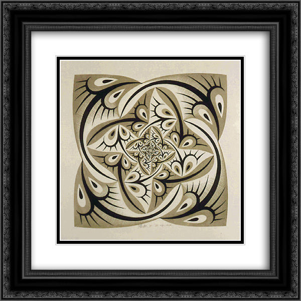 Path of Life II Colour 20x20 Black Ornate Wood Framed Art Print Poster with Double Matting by Escher, M.C.