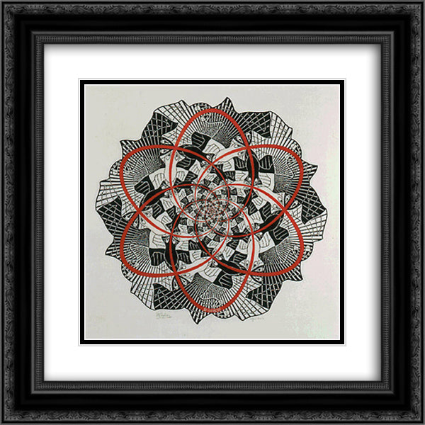 Path of Life III 20x20 Black Ornate Wood Framed Art Print Poster with Double Matting by Escher, M.C.