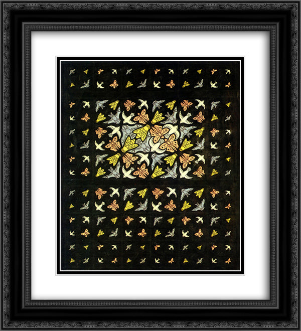 Prelim Drawing Ceiling Decoration for Philips_ 20x22 Black Ornate Wood Framed Art Print Poster with Double Matting by Escher, M.C.