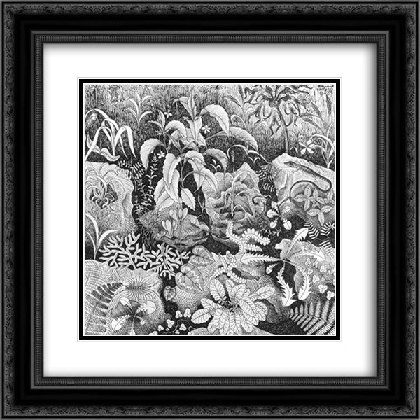 Ravello I 20x20 Black Ornate Wood Framed Art Print Poster with Double Matting by Escher, M.C.