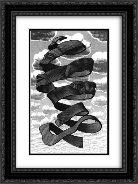 Rind 18x24 Black Ornate Wood Framed Art Print Poster with Double Matting by Escher, M.C.