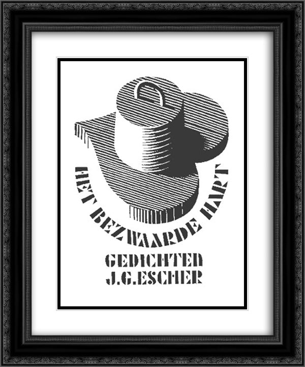 The Heavy Heart 20x24 Black Ornate Wood Framed Art Print Poster with Double Matting by Escher, M.C.