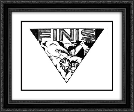 Vignette 24x20 Black Ornate Wood Framed Art Print Poster with Double Matting by Escher, M.C.