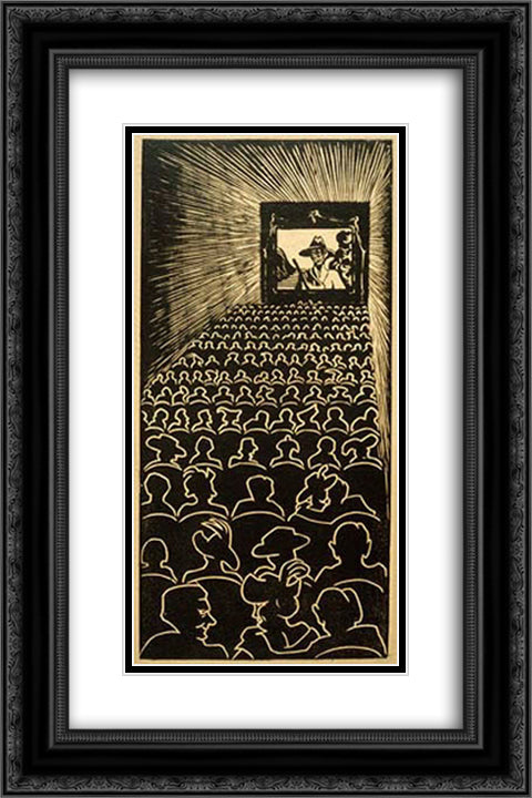 Wild West 16x24 Black Ornate Wood Framed Art Print Poster with Double Matting by Escher, M.C.