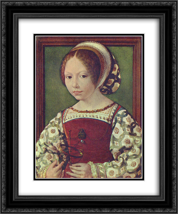 A Young Princess (Dorothea of Denmark0) 20x24 Black Ornate Wood Framed Art Print Poster with Double Matting by Mabuse