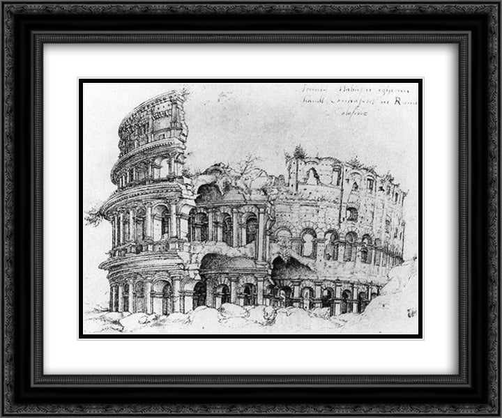 Colosseum 24x20 Black Ornate Wood Framed Art Print Poster with Double Matting by Mabuse