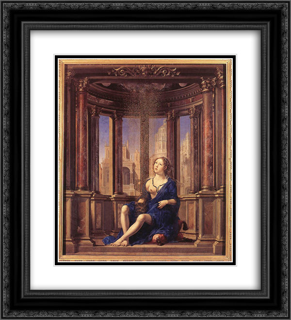 Danae 20x22 Black Ornate Wood Framed Art Print Poster with Double Matting by Mabuse