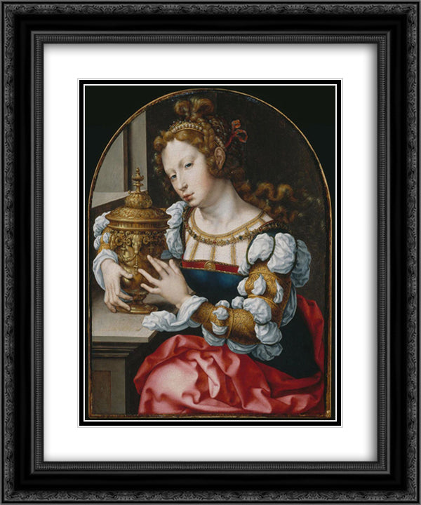 Mary Magdalene 20x24 Black Ornate Wood Framed Art Print Poster with Double Matting by Mabuse