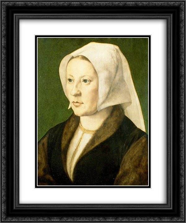 Portrait of a young woman 20x24 Black Ornate Wood Framed Art Print Poster with Double Matting by Mabuse