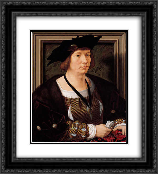 Portrait of Hendrik III, Count of Nassau Breda 20x22 Black Ornate Wood Framed Art Print Poster with Double Matting by Mabuse