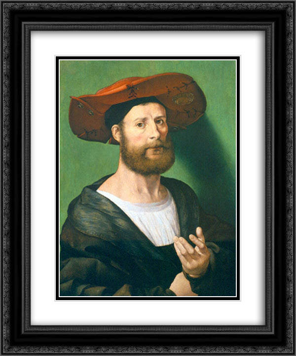Self-portrait 20x24 Black Ornate Wood Framed Art Print Poster with Double Matting by Mabuse