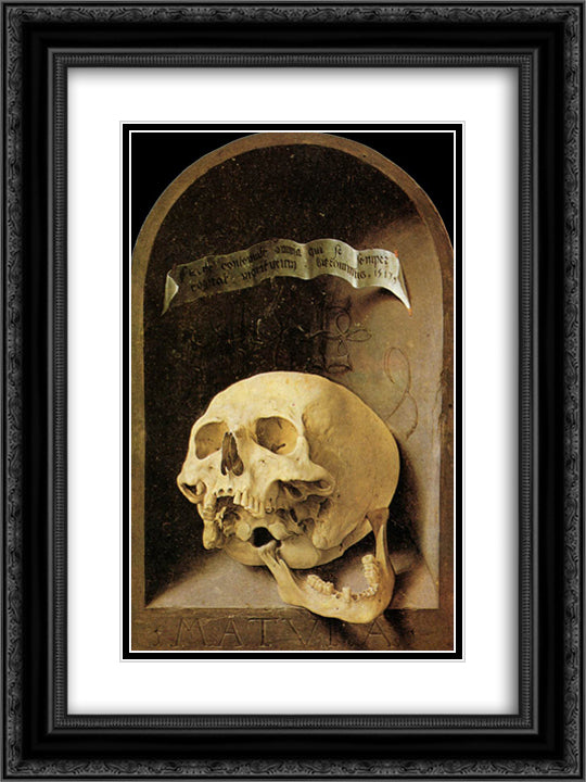 Skull 18x24 Black Ornate Wood Framed Art Print Poster with Double Matting by Mabuse