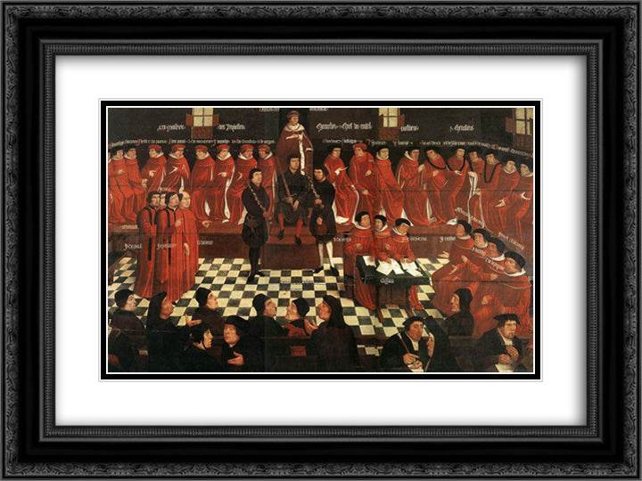 The High Council 24x18 Black Ornate Wood Framed Art Print Poster with Double Matting by Mabuse