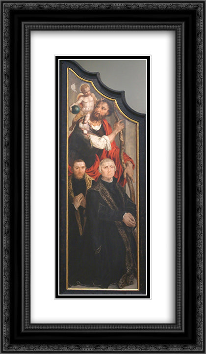 Ecce Homo - left panel 14x24 Black Ornate Wood Framed Art Print Poster with Double Matting by van Heemskerck, Maerten