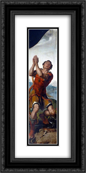 Gideon 12x24 Black Ornate Wood Framed Art Print Poster with Double Matting by van Heemskerck, Maerten