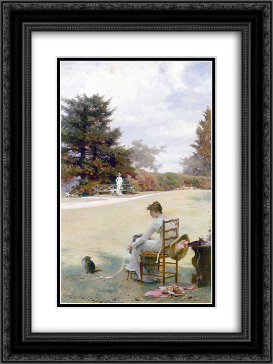 Bright Summer 18x24 Black Ornate Wood Framed Art Print Poster with Double Matting by Stone, Marcus