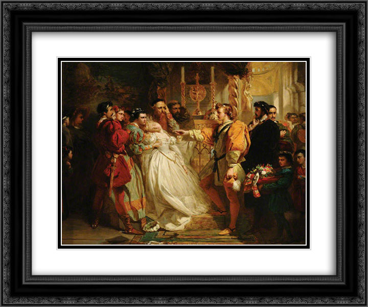 Claudio, Deceived by Don John, Accuses Hero 24x20 Black Ornate Wood Framed Art Print Poster with Double Matting by Stone, Marcus