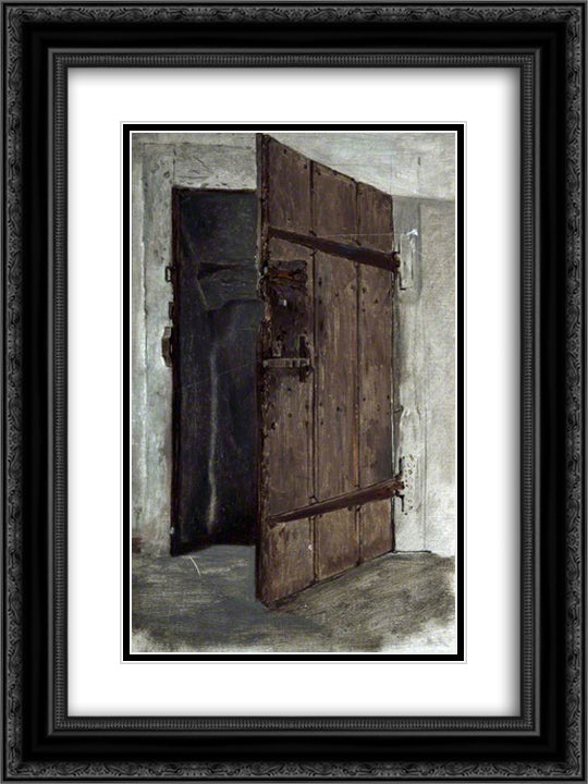 Doorway 18x24 Black Ornate Wood Framed Art Print Poster with Double Matting by Stone, Marcus