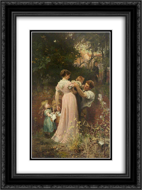 My Lady Is a Widow and Childless 18x24 Black Ornate Wood Framed Art Print Poster with Double Matting by Stone, Marcus