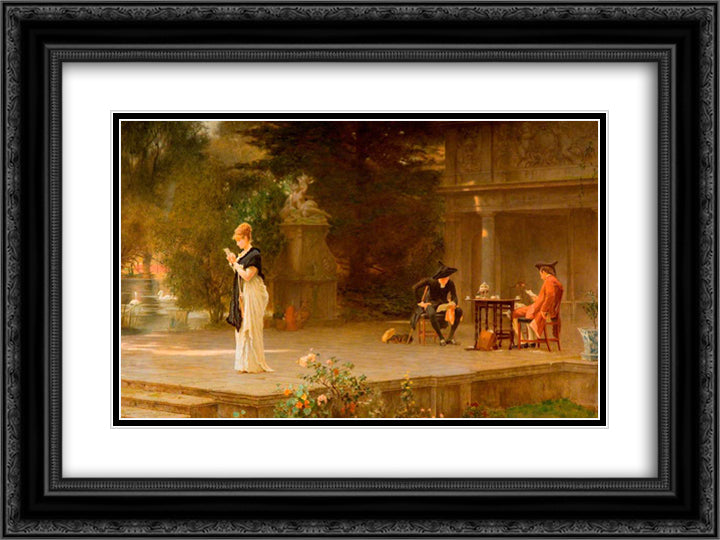 The Post Bag 24x18 Black Ornate Wood Framed Art Print Poster with Double Matting by Stone, Marcus