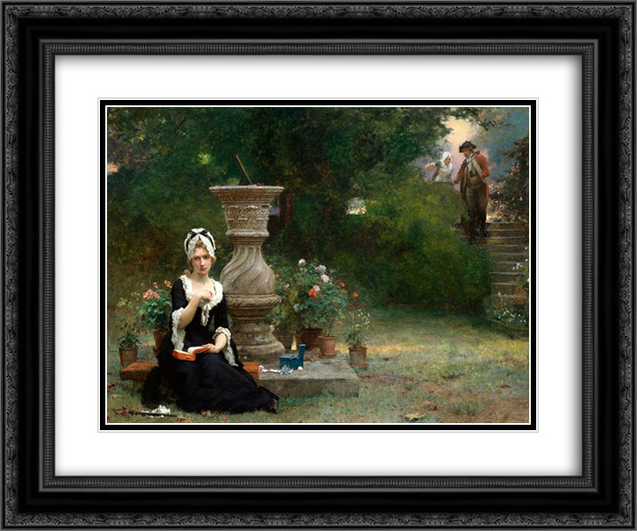 The Soldier's Return 24x20 Black Ornate Wood Framed Art Print Poster with Double Matting by Stone, Marcus