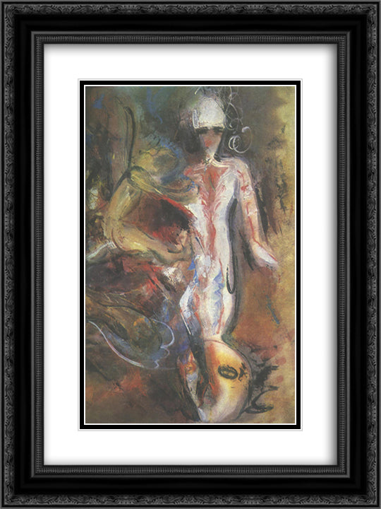 Illustration for V. Voiculescu's Last Shakespearean Sonnets 18x24 Black Ornate Wood Framed Art Print Poster with Double Matting by Sterian, Margareta