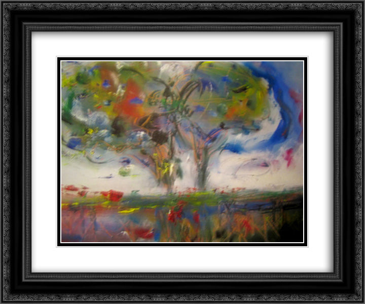 Landscape With Water 24x20 Black Ornate Wood Framed Art Print Poster with Double Matting by Sterian, Margareta