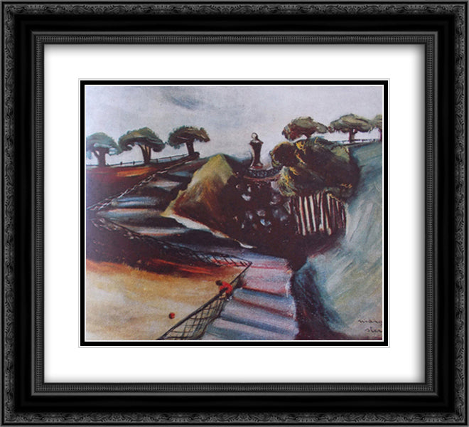 Park Descending Towards Harlem, New York 22x20 Black Ornate Wood Framed Art Print Poster with Double Matting by Sterian, Margareta