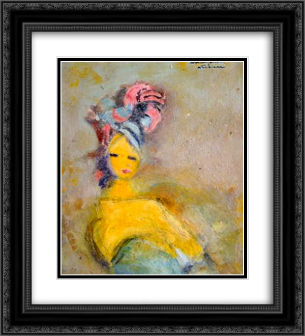 Portrait 20x22 Black Ornate Wood Framed Art Print Poster with Double Matting by Sterian, Margareta