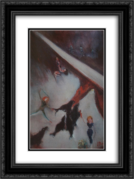 Seals in the Arena 18x24 Black Ornate Wood Framed Art Print Poster with Double Matting by Sterian, Margareta
